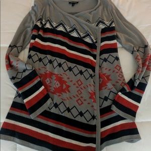 Aztec open front sweater